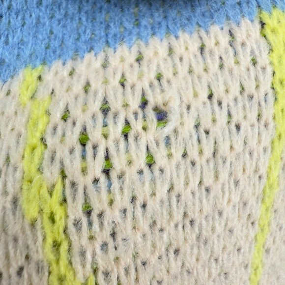 HOUSE OF SUNNY Swan Lake Green/Blue V-Neck Sleeveless Knit Vest US 6 - Picture 6 of 10